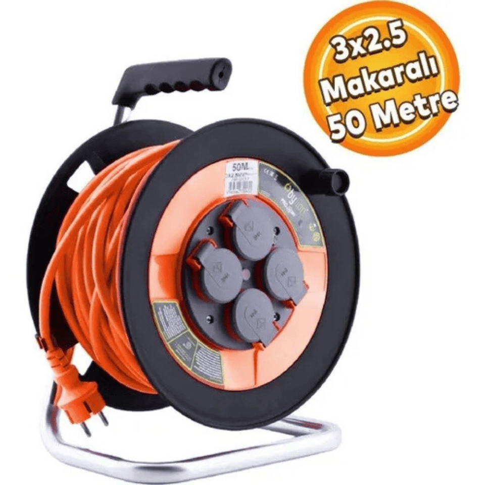 BYLİON 100-303-1350 PMK-50325-F Plastik Makara 50 M 3x2,5 MM TTR Kablo
