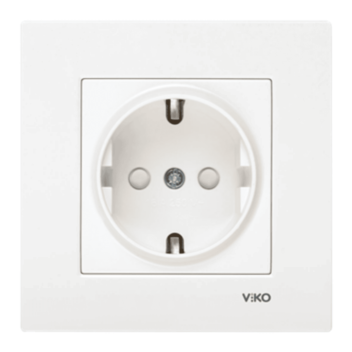 VİKO 90967042 Karre Çocuk Korumalı Topraklı Priz Beyaz (Çerçeve Hariç)