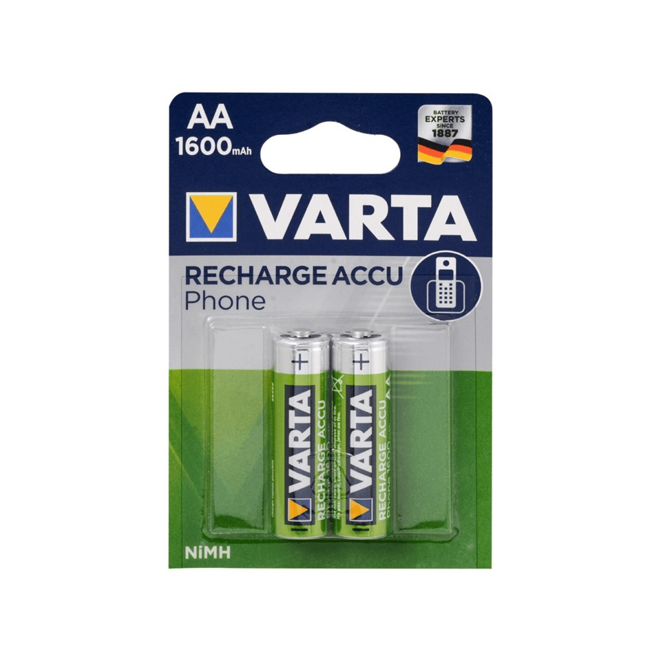 VARTA 58399-2 AA 1600 MAH Phone Accu Şarj Edilebilir Pil