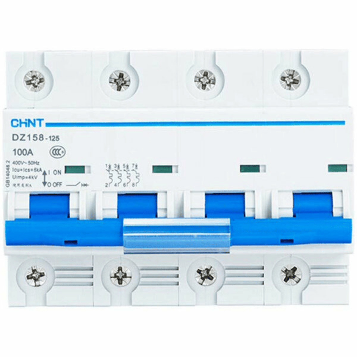CHINT 158098 4x80A C Tipi 10kA DZ158 Serisi Otomatik Sigorta