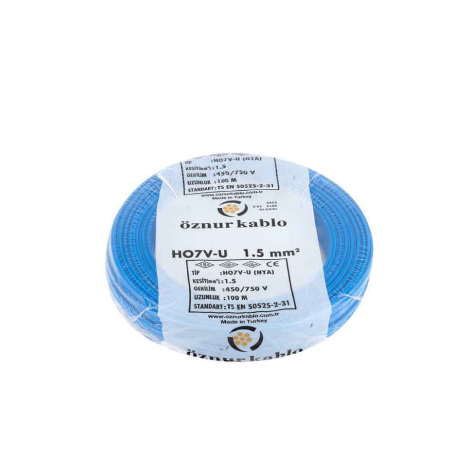 ÖZNUR KABLO ÖZ/NYA/M/1*1,5 1,5 mm NYA Kablo - Mavi