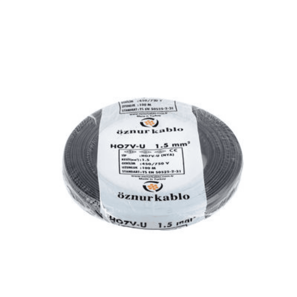 ÖZNUR KABLO ÖZ/NYA/SYH/1*1,5 1,5 mm NYA Kablo - Siyah