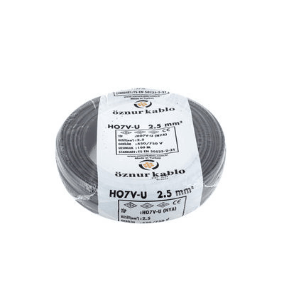 ÖZNUR KABLO ÖZ/NYA/S/1*2,5 2,5 mm NYA Kablo - Siyah
