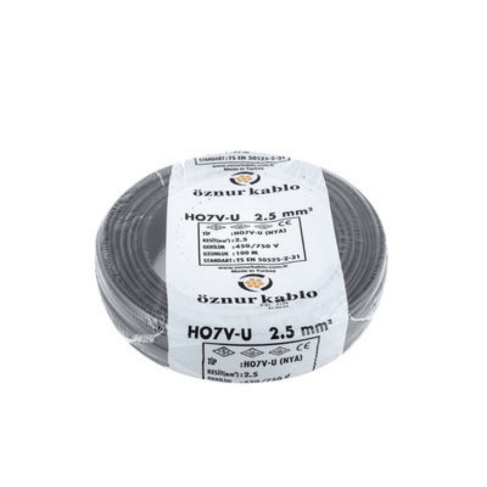 ÖZNUR KABLO ÖZ/NYA/S/1*2,5 2,5 mm NYA Kablo - Siyah