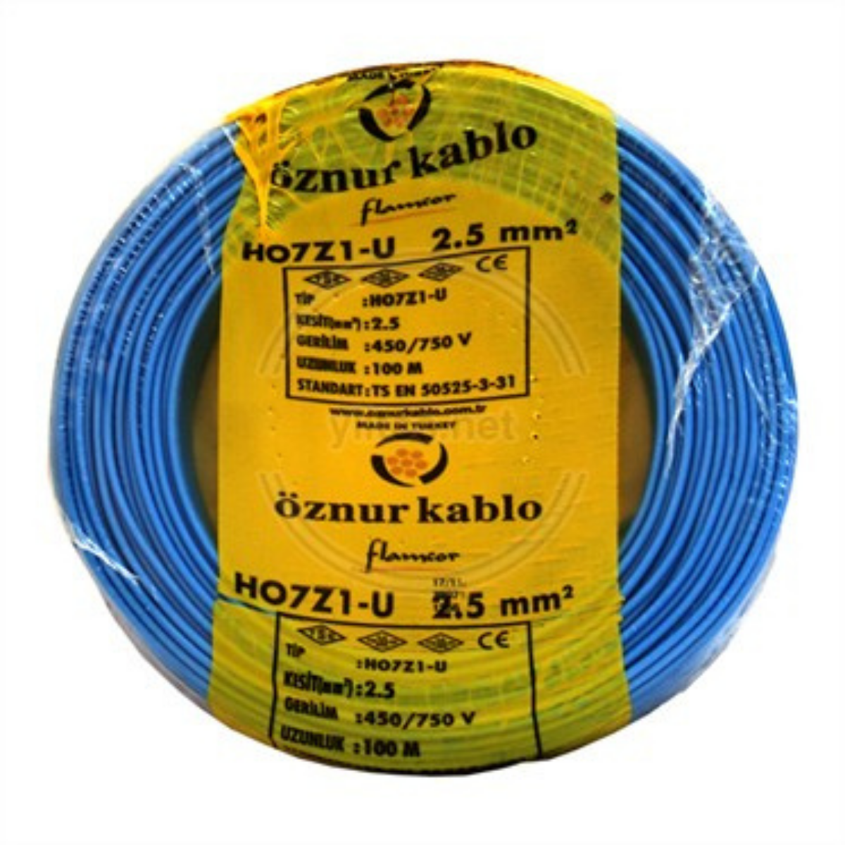 ÖZNUR KABLO ÖZNR/NYA/H.FREE/2,5/M 2,5 mm NYA Halogen Free H07Z1-U Kablo - Mavi