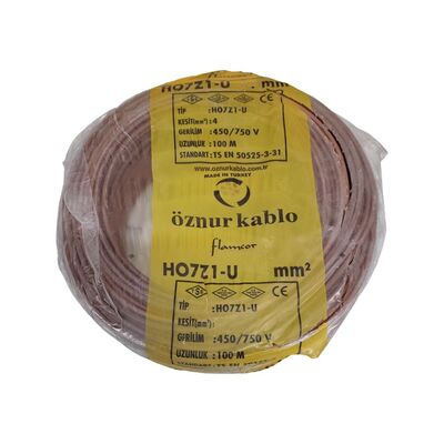 ÖZNUR ÖZ/NYA/H.FREE/1*6/K 6 mm NYA Halogen Free H07Z1-U Kablo - Kahve