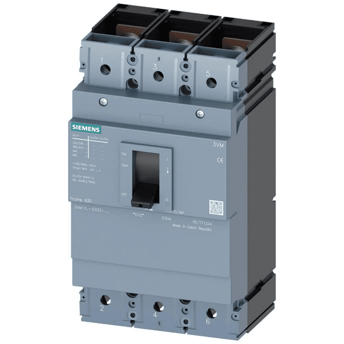 SIEMENS 3VM1340-4ED32-0AA0 400A 36KA 3 Kutuplu Sabit Termik Sabit Manyetik  Kompakt Şalter