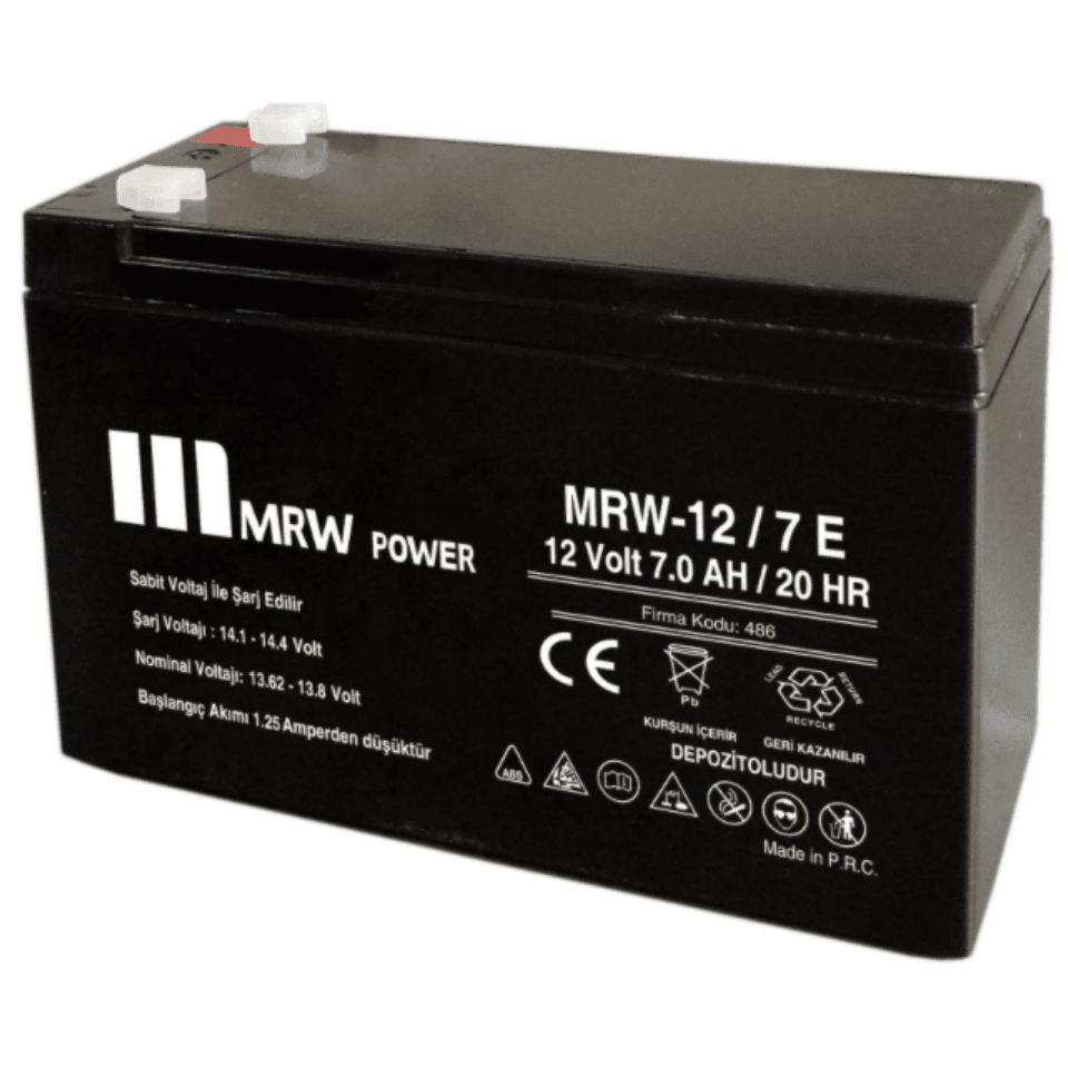 MRW LED MRW-12/7E 12V 7AH Kurşun/ Asit Kuru Tip Akü