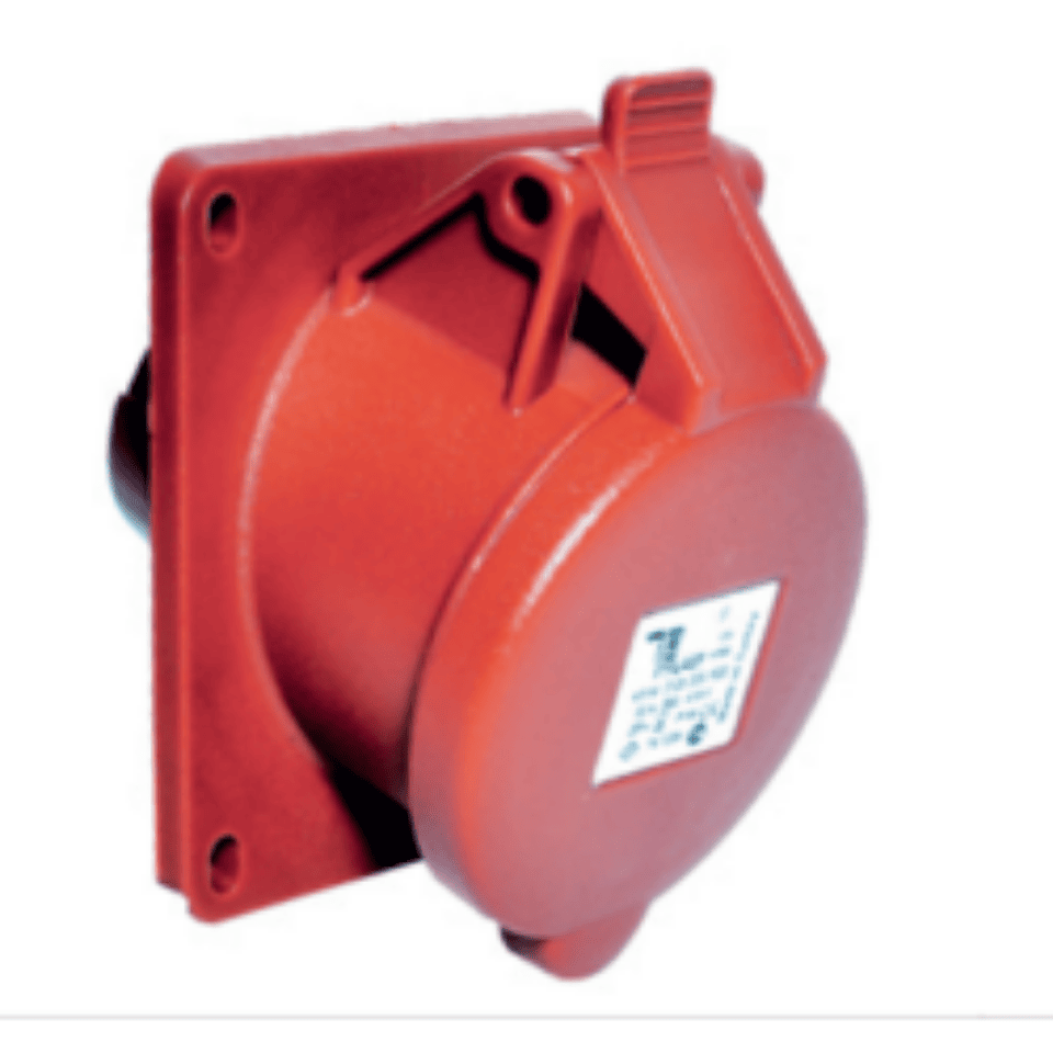 TP ELECTRIC 3105-309-1600 5X16A Eğik Makine Prizi Yaylı Kapaklı