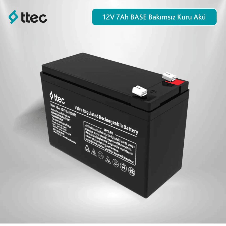 TTEC TTEC-12V 7AH 12V 7AH Bakımsız Kuru Akü