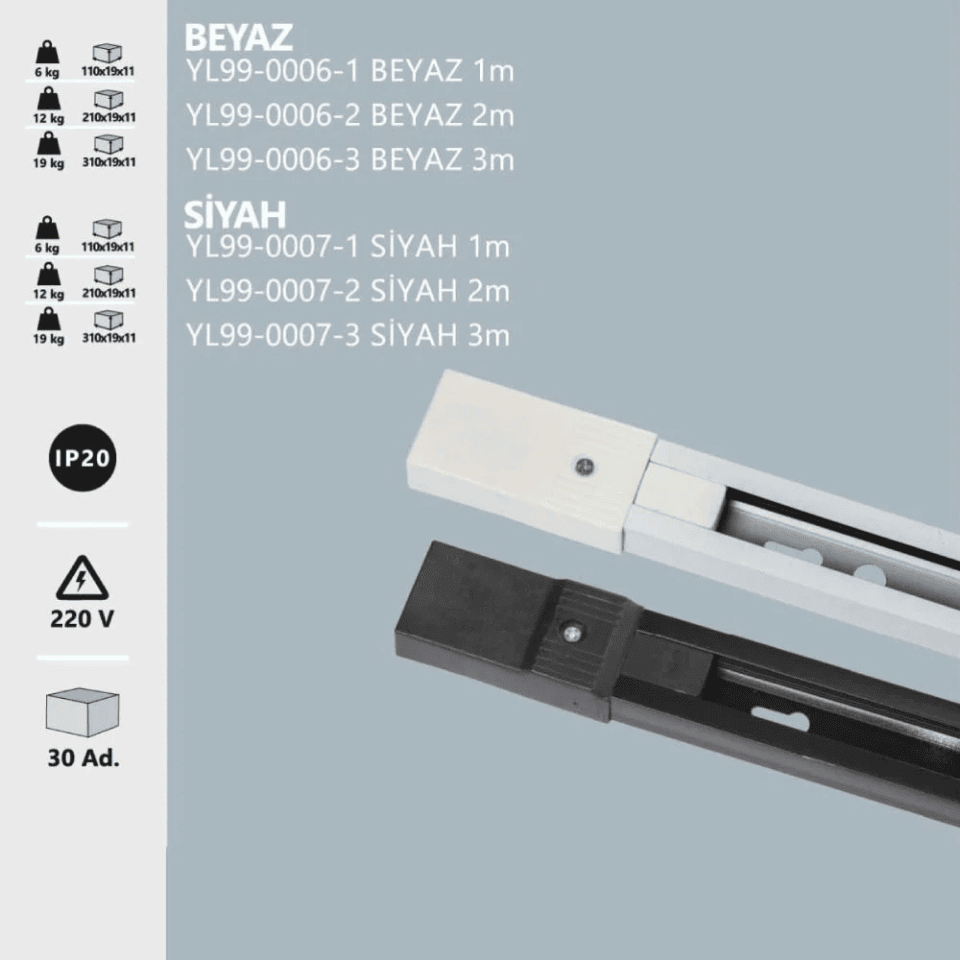 NOAS YL99-0006-3 3M Monofaze Beyaz Ray