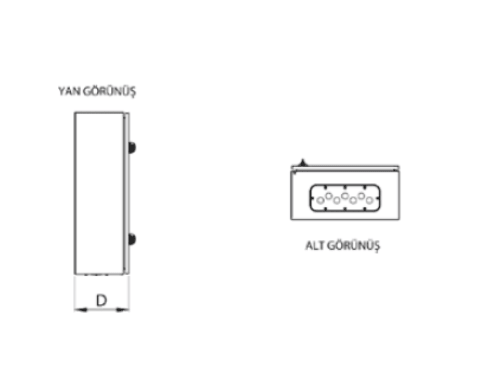 ÇETİNKAYA PANO ÇP 406020 K 40x60x20 Metal Duvar Tipi Taban Saclı Dikey Pano