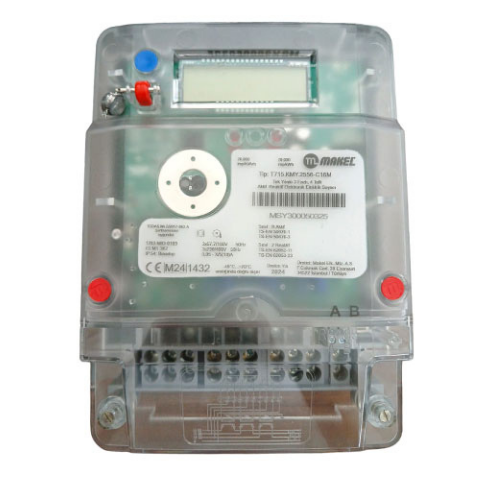 MAKEL T715.KMY.2251-C16M 5(100)A Trifaze Elektronik Sayaç Haberleşmeli