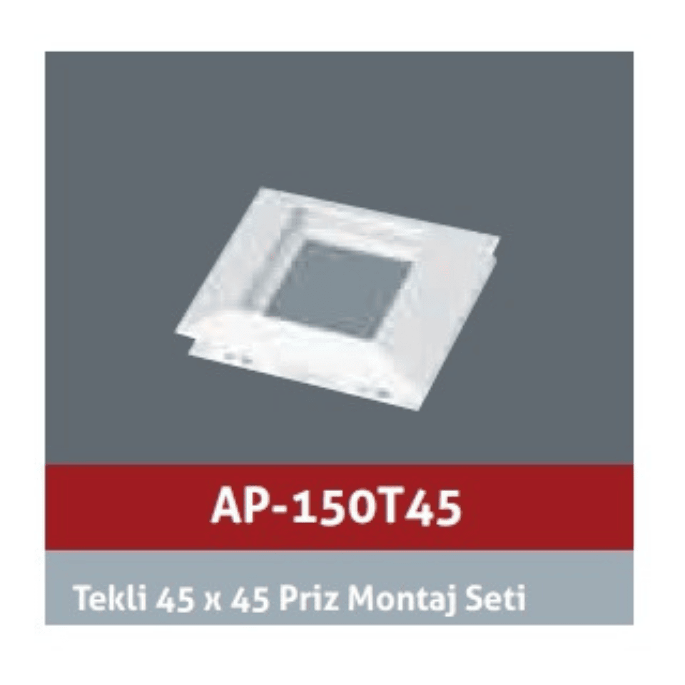 AKİŞ AP-150T45 Tekli 45x45 Priz Montaj Seti