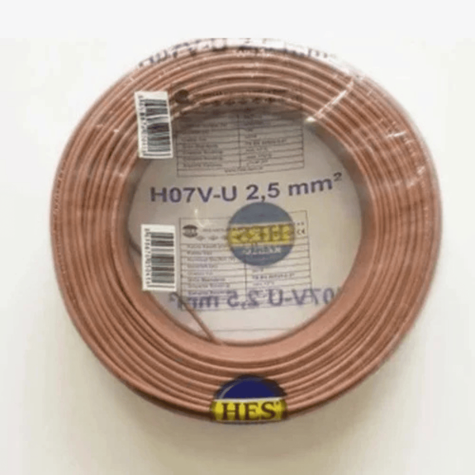 HES HES/NYA/2,5/K 2,5 mm NYA H07V-U Kablo - Kahve