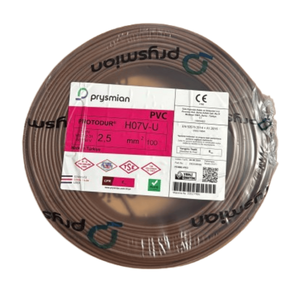 PRYSMIAN PRY/NYA/2,5/K 2,5 mm NYA H07V-U Kablo - Kahve