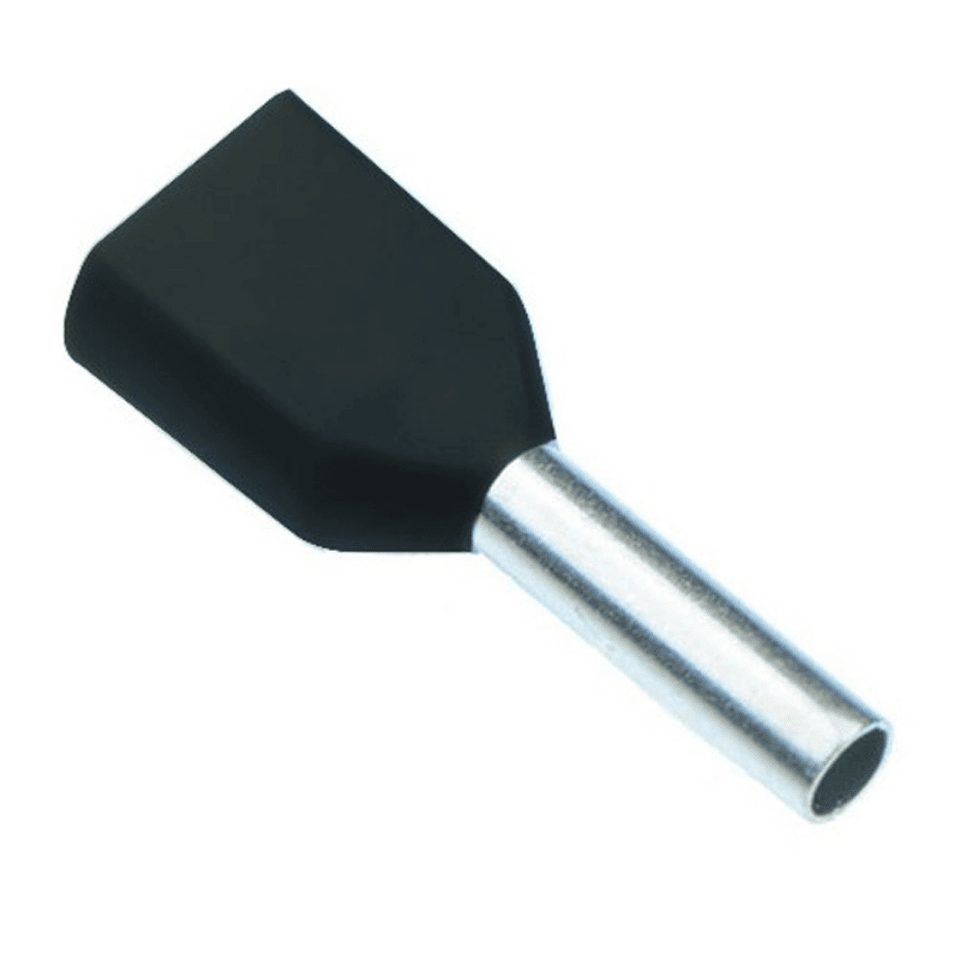 GWEST 2204 CYF-1.5 mm Çift Girişli Siyah İzoleli Kablo Yüksük Fransız Normu (500 Ad.)