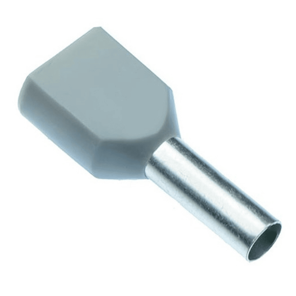 GWEST 2205 CYF-2.5 mm Çift Girişli Gri İzoleli Kablo Yüksük Fransız Normu (250 Ad.)