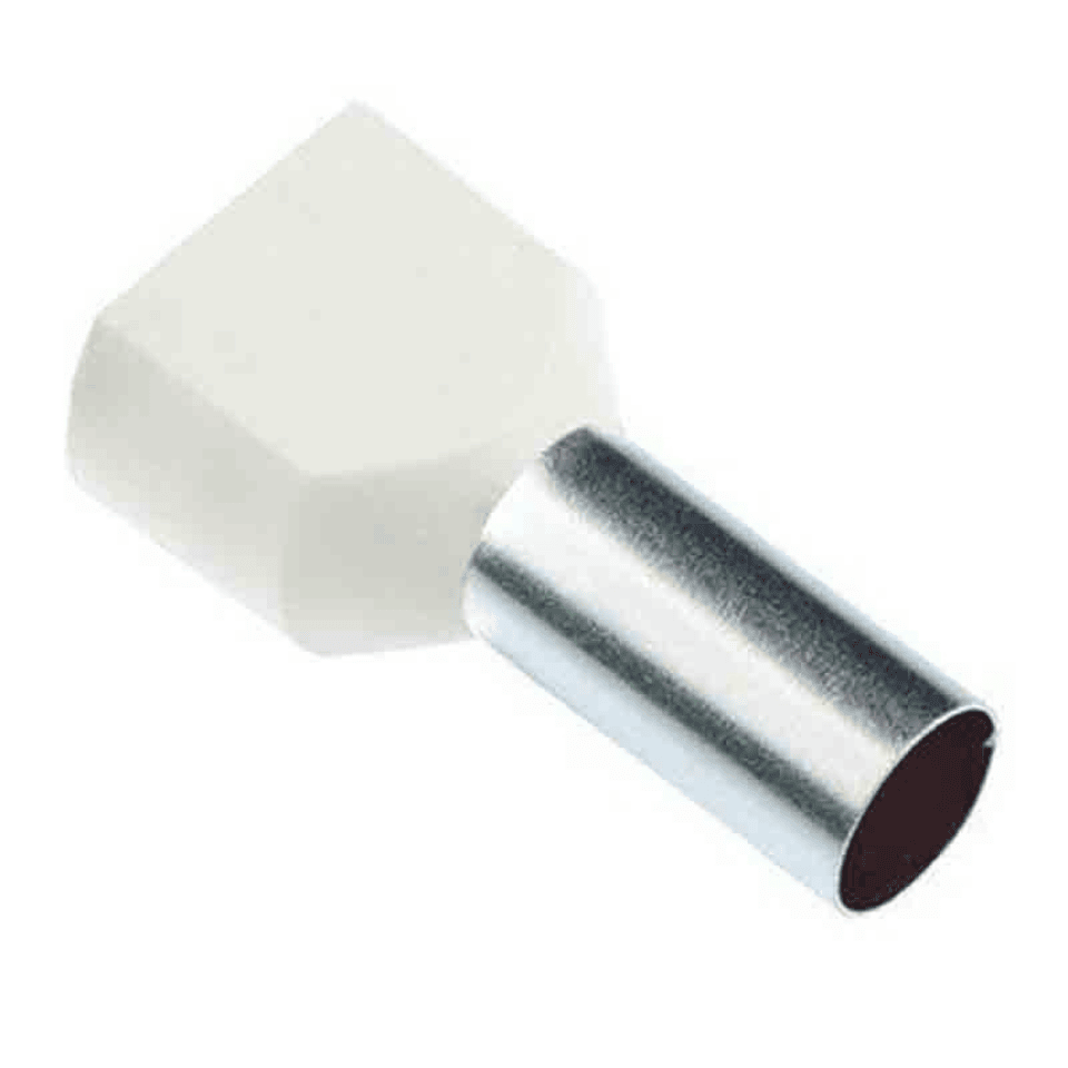 GWEST 2201 CYF-0.50 mm Çift Girişli Beyaz İzoleli Kablo Yüksük Fransız Normu (1000 Ad.)