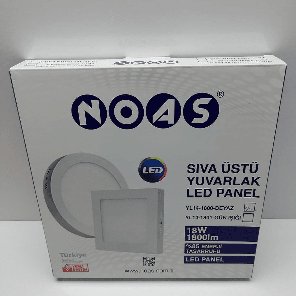 NOAS YL14-1800 18W 6500K(Beyaz) Sıva Üstü Yuvarlak Panel Led