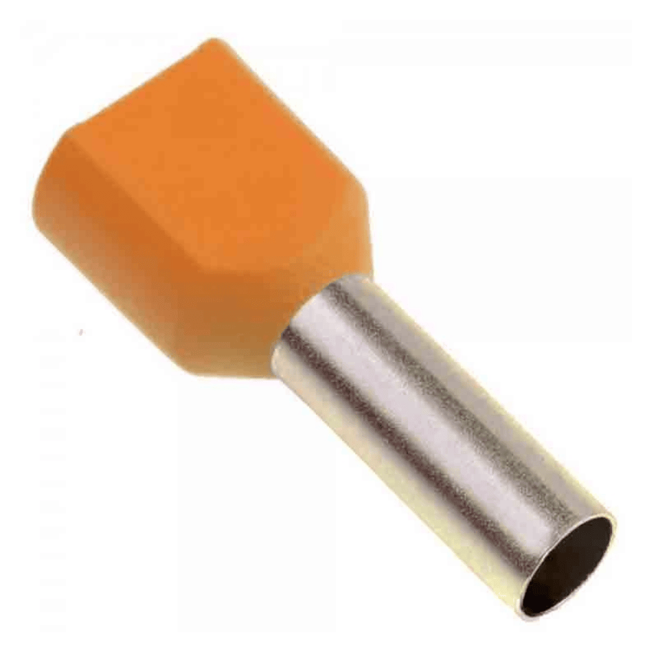 GWEST 2206 CYF-4.0 mm Çift Girişli Turuncu İzoleli Kablo Yüksük Fransız Normu (200 Ad.)