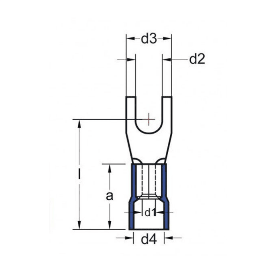 GWEST 3111 GÇU-6006 4.00-6.00 mm² Sarı Çatal Tip İzoleli Kablo Ucu (100 Ad.)