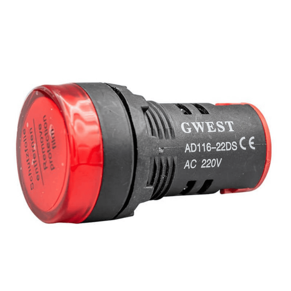 GWEST 6601 ∅ 22 mm 22-K Kırmızı Ledli Sinyal Lambası