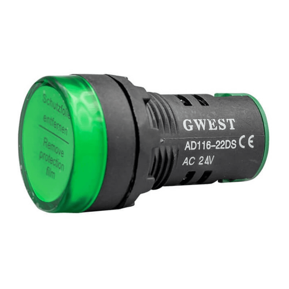GWEST 6612 ∅ 22 mm 22-24V-Y Yeşil Ledli Sinyal Lambası