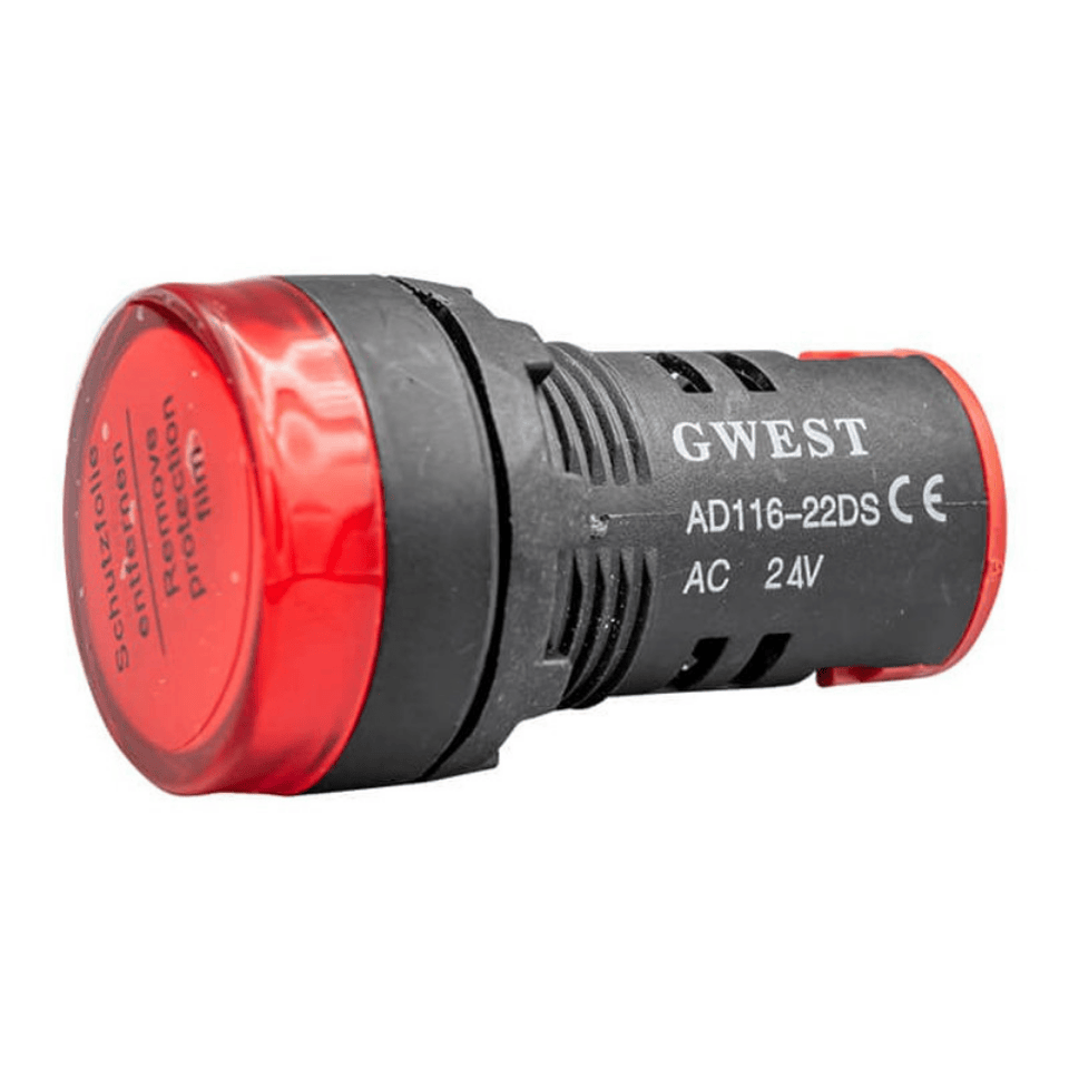 GWEST 6611 ∅ 22 mm 22-24V-K Kırmızı Ledli Sinyal Lambası