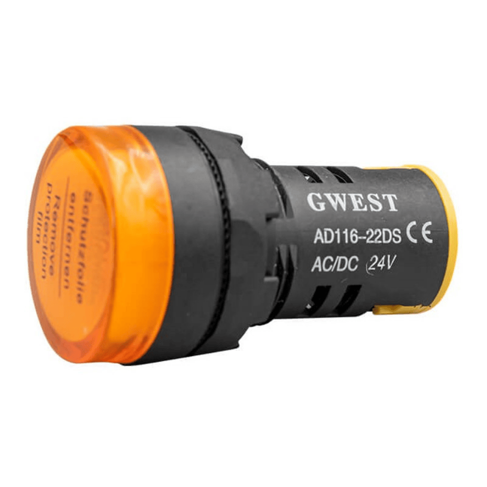 GWEST 6613 ∅ 22 mm 22-24V-S Sarı Ledli Sinyal Lambası