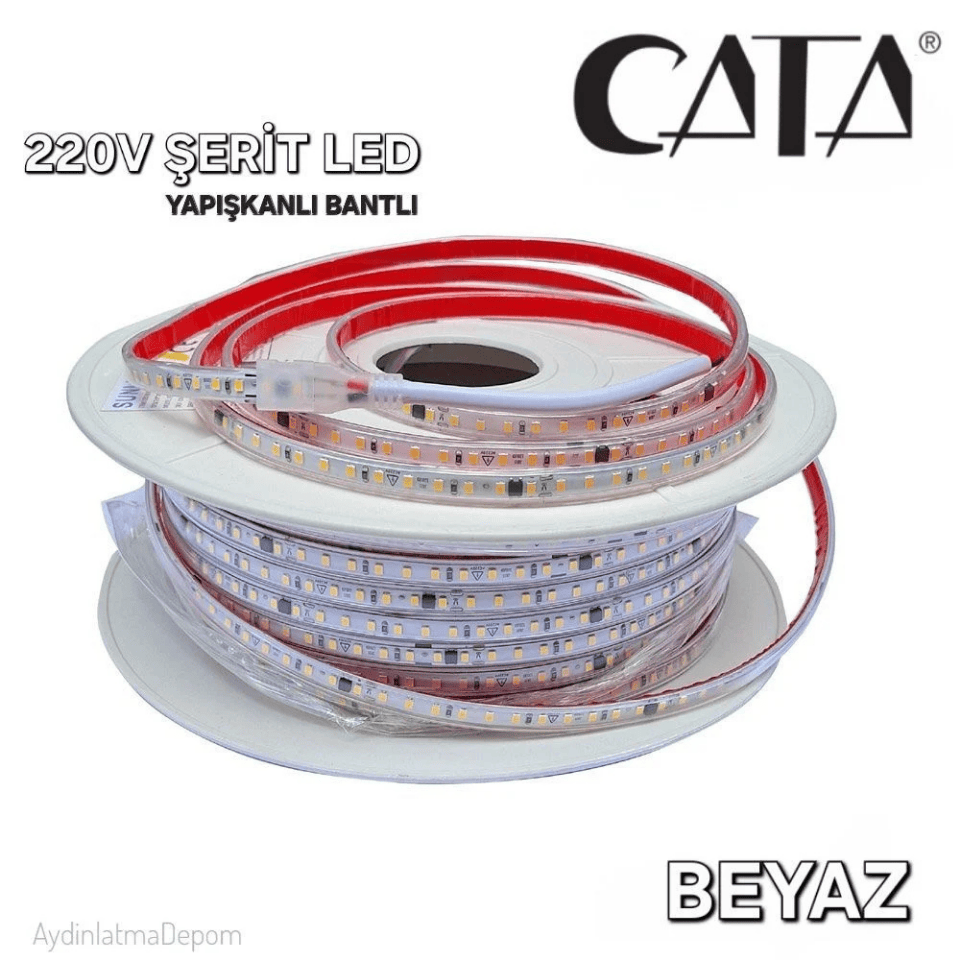 CATA CT-4495 10 Çip 220V 6500 K Trafosuz Şerit Led Kendinden Yapışkanlı