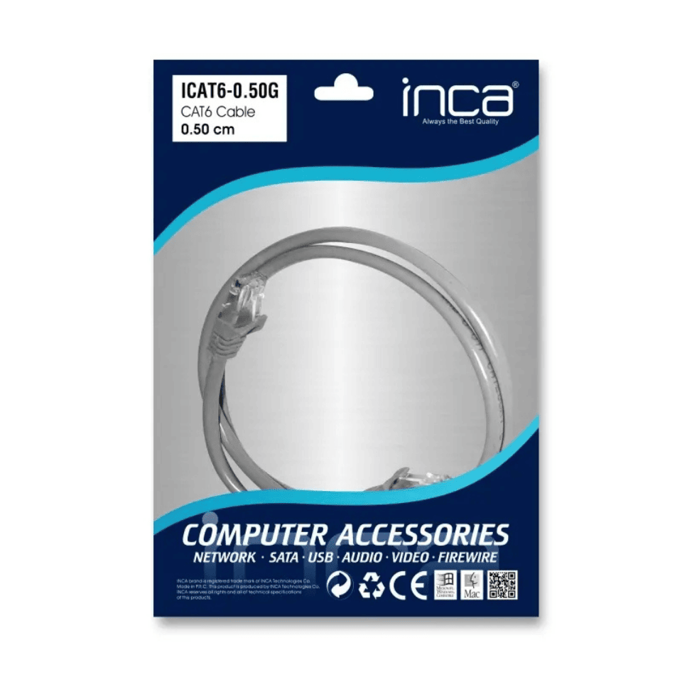 INCA ICAT6-0,50G 50 CM PATCH Kablo CAT6