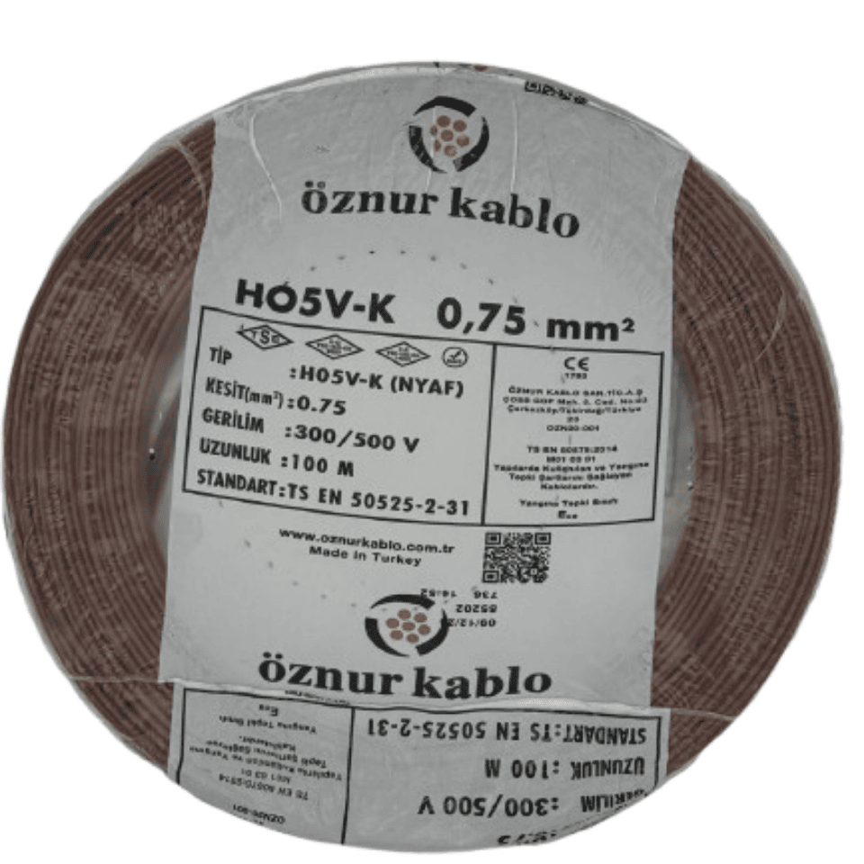 ÖZNUR ÖZ/NYAF/KAHVE/1*0,75 1x0,75 NYAF Kablo (Kahve)