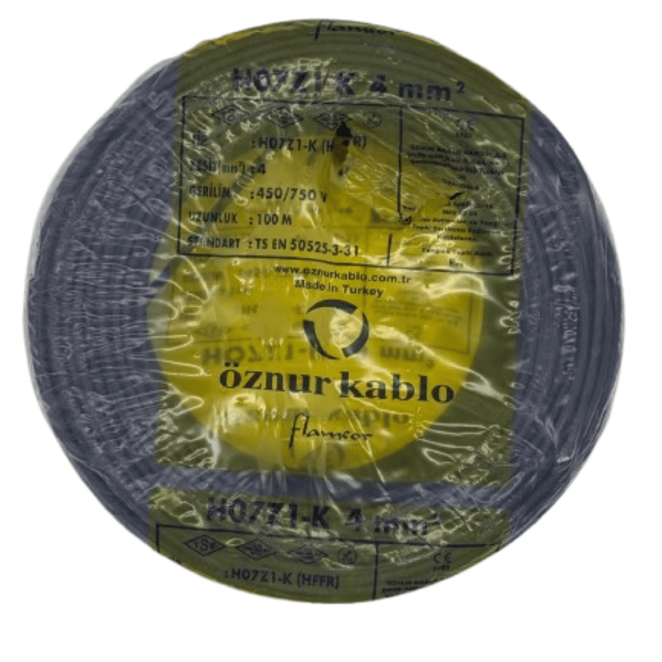 ÖZNUR ÖZ/NYAF/HFFR/SIH/1*4 1x4 NYAF Kablo (HFFR) H07Z1-K (Siyah)