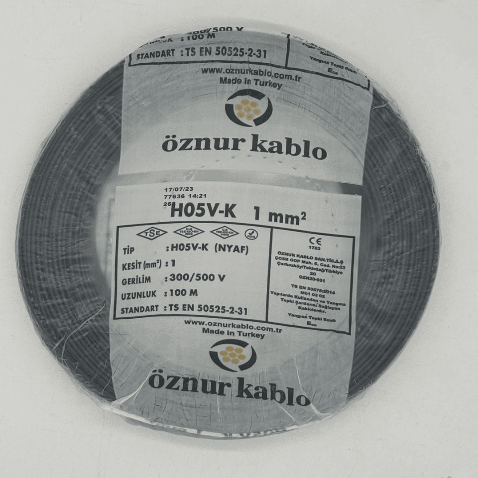 ÖZNUR NYAF 1*1 1x1 NYAF Kablo (Siyah)