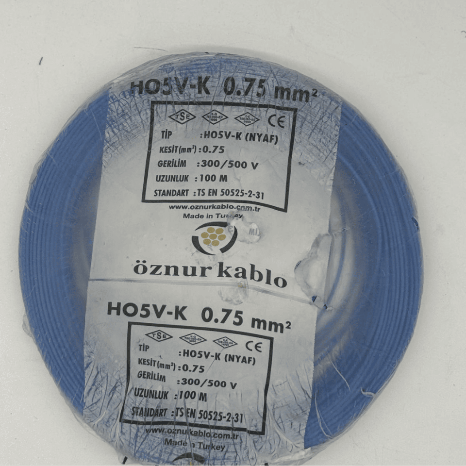 ÖZNUR ÖZ/NYAF/M/1*0,75 1x0,75 NYAF Kablo (Mavi)