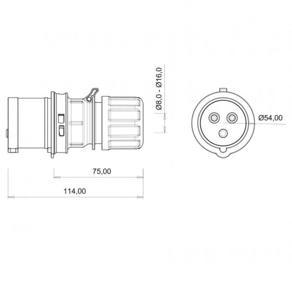 BEMİS BC1-1403-2011 3x16A 220V IP44 Düz Fiş CEE NORM