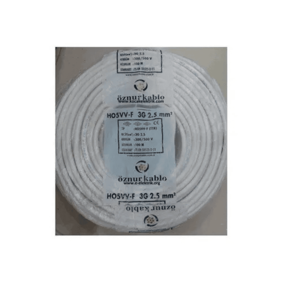 ÖZNUR ÖZ/TTR/3*2,5 3*2,5 TTR H05VV-F NYMHY Kablo 300/500V