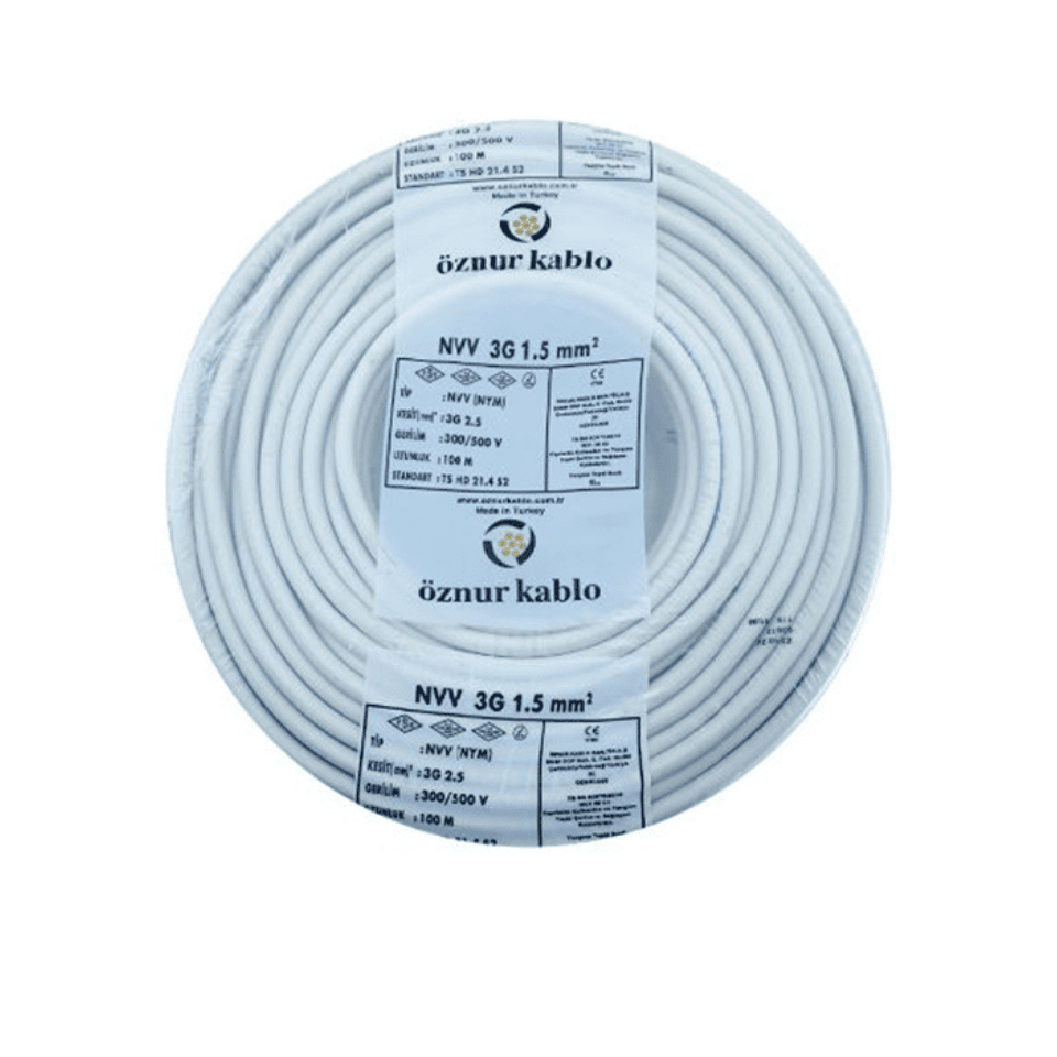 ÖZNUR ÖZ/NYM/3*1,5 3*1,5 Antigron NVV (NYM) 300/500V