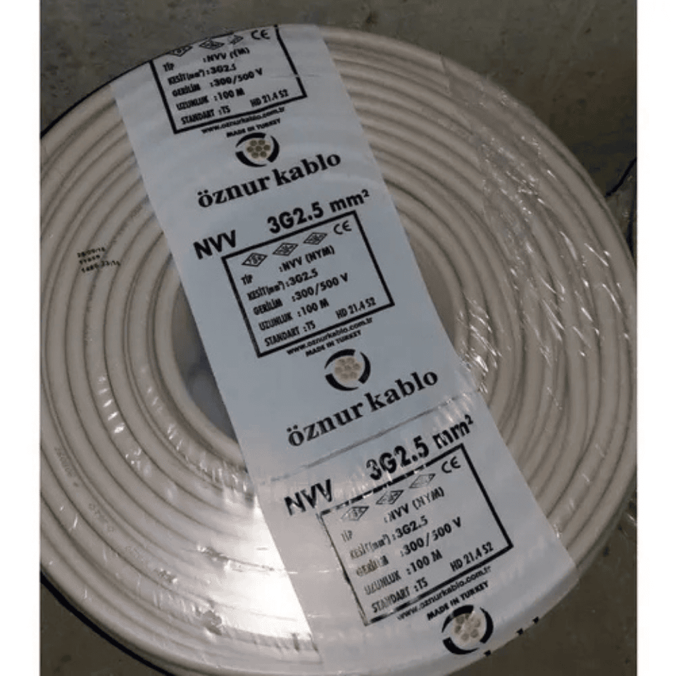 ÖZNUR ÖZ/NYM/3*2,5  3*2,5 Antigron NVV (NYM) 300/500V