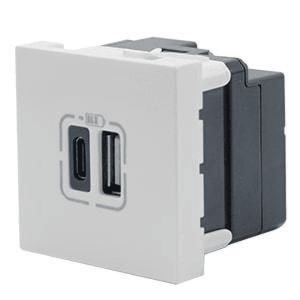 ÇETİNKAYA PANO P18 02 03 20W USB Şarj Prizi A+ TYPE C Çıkışlı A+C Beyaz