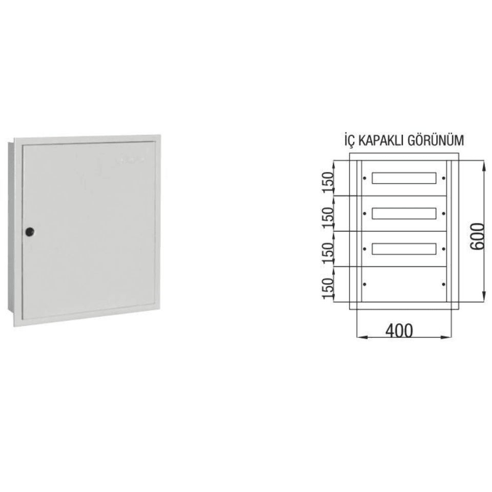 ÇETİNKAYA PANO ÇP 823 45 Adet Sigorta + Pako Yeri Mevcut (40x60x14)